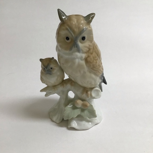 Otagiri Porcelain Figurine Owls On Branch Mom And Baby Japan 5 1/2” MINT Vintage - Picture 5 of 11